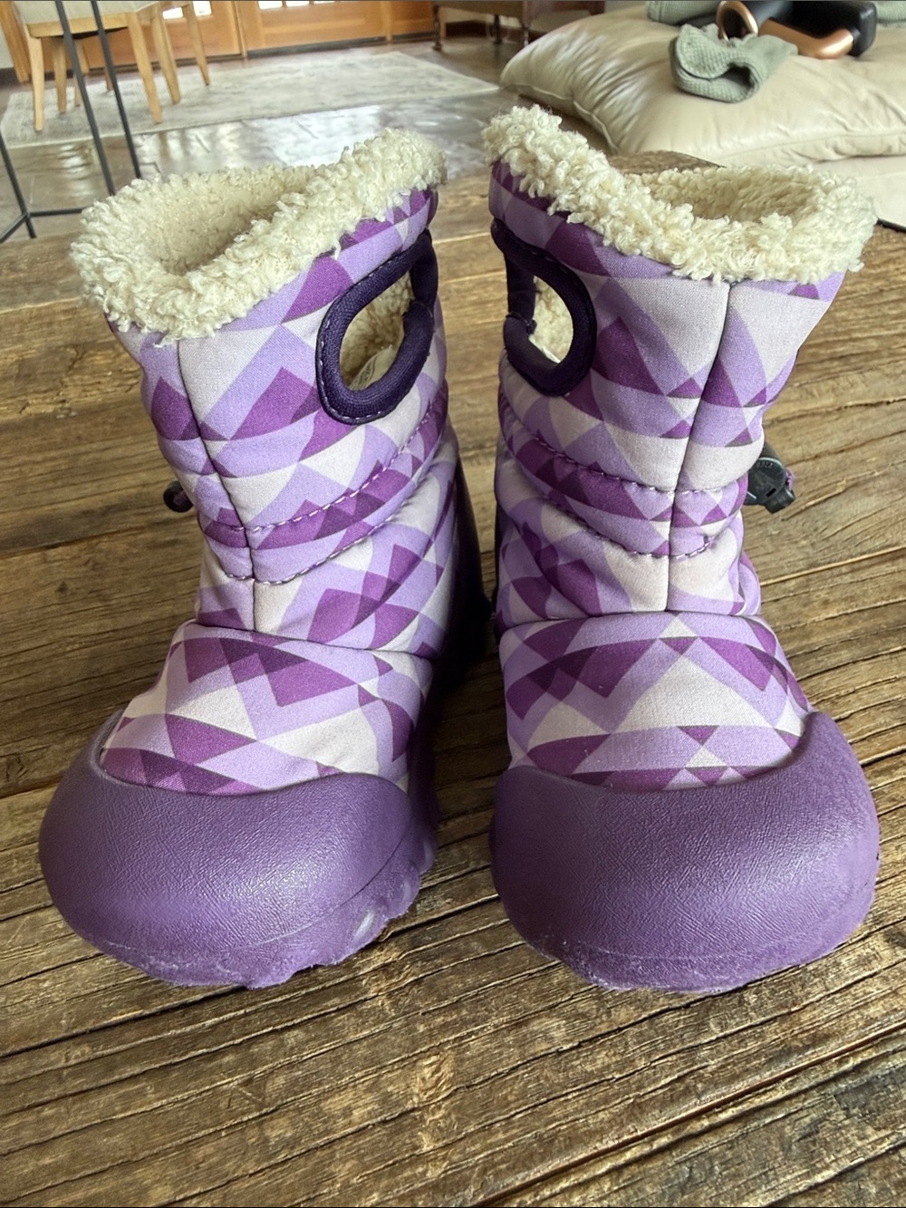 BOGS Toddler Purple Geometric Insulated Winter Mountain Snow Boots